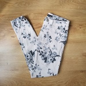 blue floral skinny jeans